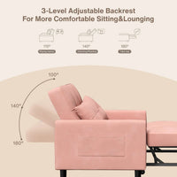 Canapé-lit réglable 3 en 1, fauteuil-canapé escamotable, lit pliant convertible pour salon