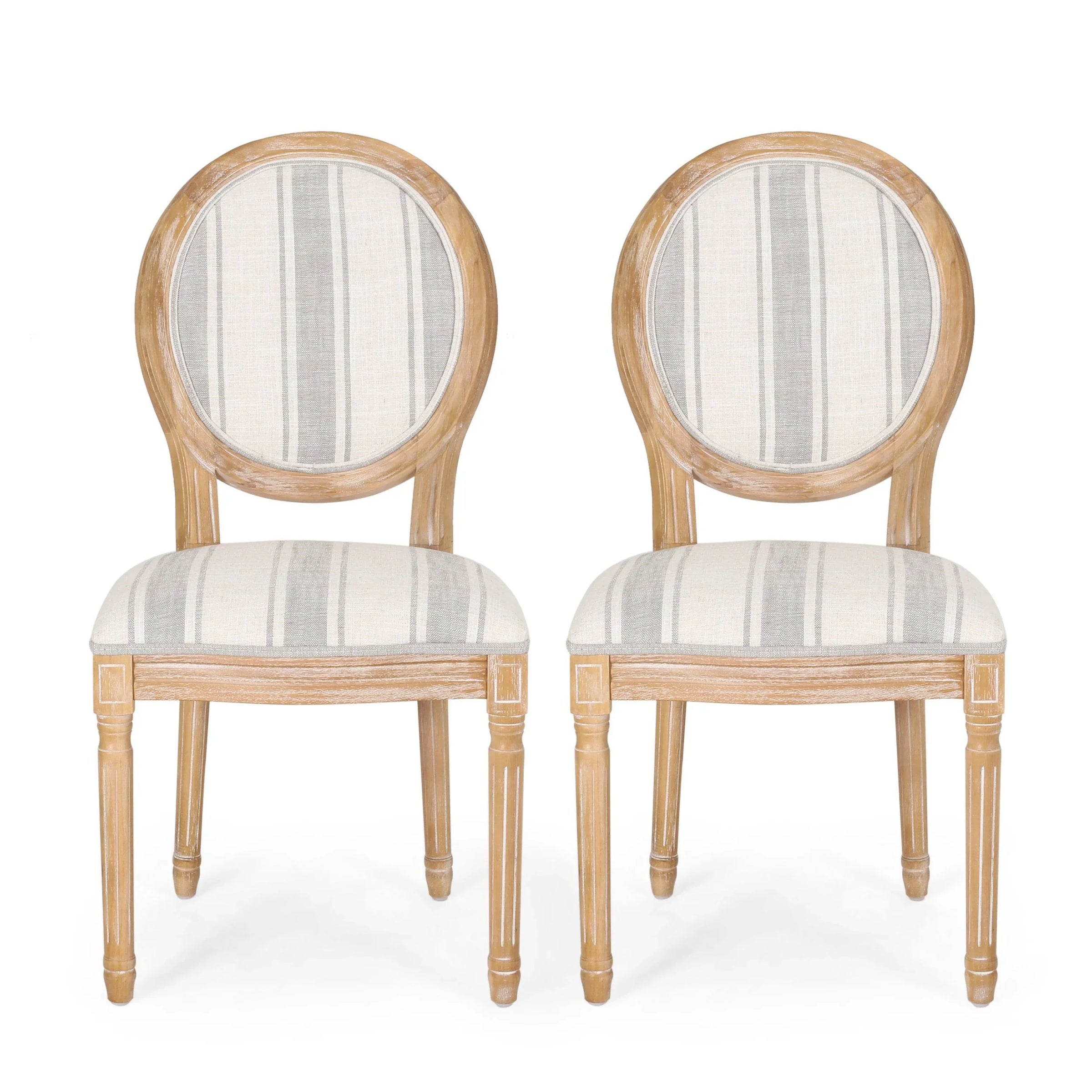 Chaises de salle à manger en tissu de style campagnard français - NH419413