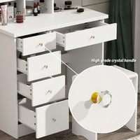 Ensemble coiffeuse table de maquillage avec lumière LED & miroir & tabouret