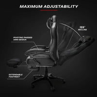 Chaise de jeu RESPAWN 110 Pro - Chaise de jeu avec repose-pieds, chaise de bureau ergonomique