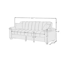 Canapé-lit convertible en velours de 82,7 po avec 2 oreillers