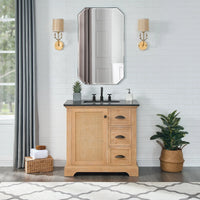Hervas Meuble-lavabo avec dessus en marbre naturel sans miroir