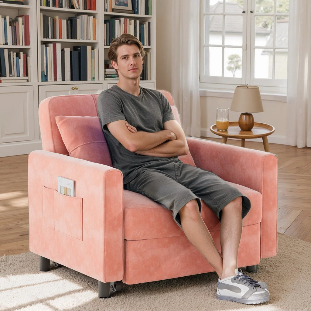 Canapé-lit réglable 3 en 1, fauteuil-canapé escamotable, lit pliant convertible pour salon