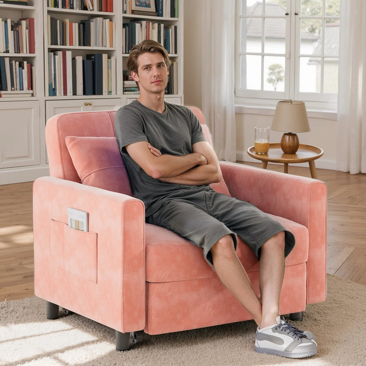 Canapé-lit réglable 3 en 1, fauteuil-canapé escamotable, lit pliant convertible pour salon