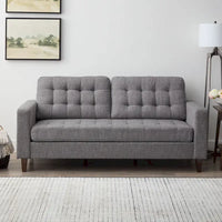 Canapé Brookside Brynn 76 po. avec accoudoirs carrés en similicuir/velours/tissu