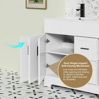 Wavy Line Ensemble meuble-lavabo de salle de bain 30/36/48 avec vasque & robinet
