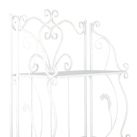 Étagère de boulanger pliante haute en métal à volutes, intérieure et extérieure, 5 étagères - Or ou blanc - Roche River Decor