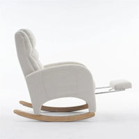 Fauteuil à Bascule d'Allaitement Ergonomique en Tissu avec Repose-Pieds Réglable
