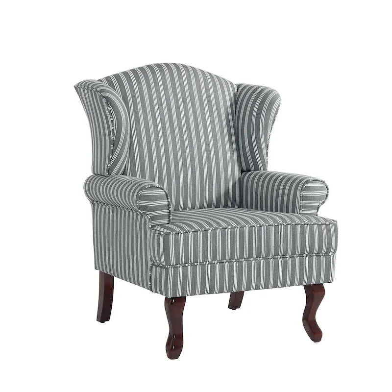 Lot de 2 fauteuils d'appoint à oreilles traditionnels rembourrés