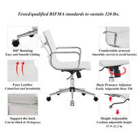 Chaise de bureau à dossier cannelé LUXMOD pour ordinateur et télétravail