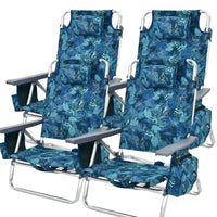 Lot de 4 chaises de plage pliantes de randonnée Costway, 5 positions d'extérieur - Voir détails
