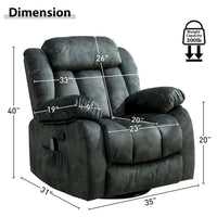 Fauteuil Inclinable à Bascule de Massage Manuel Pivotant 360° avec Chaleur et Vibration
