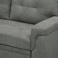 Canapé sectionnel réversible avec lit escamotable, méridienne de rangement dissimulée, pieds durables,
