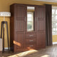 Palace Imports Armoire-penderie Cosmo 3 portes 100% bois massif avec portes en bois massif ou miroir