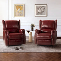 Fauteuil inclinable électrique Eduardo en cuir véritable avec port USB (ensemble de 2)