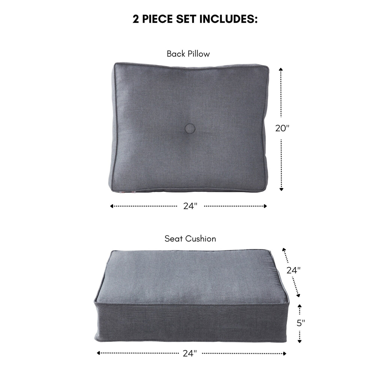 Sunbrella Ensemble de coussins d'extérieur à assise profonde premium 2 pièces