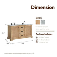 Hervas Meuble-lavabo avec dessus en marbre naturel sans miroir