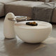 Table basse gigogne 42 moderne ronde blanc crème, 2 pièces pour le salon - 62
