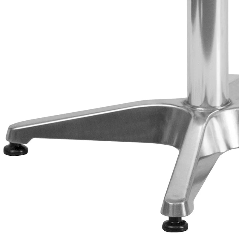 Table d'intérieur/extérieur en aluminium à plateau lisse de 27,5 po avec base