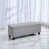 Banc de rangement ottoman, banc de rangement, banc en tissu pour entrée ou chambre, supporte 150 kg pour chambre et salon