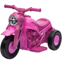 Moto Qaba porteur, voiture à bulles 6V, moto électrique à 3 roues 3 km/h pour enfants avec phares LED, musique, marche avant et arrière