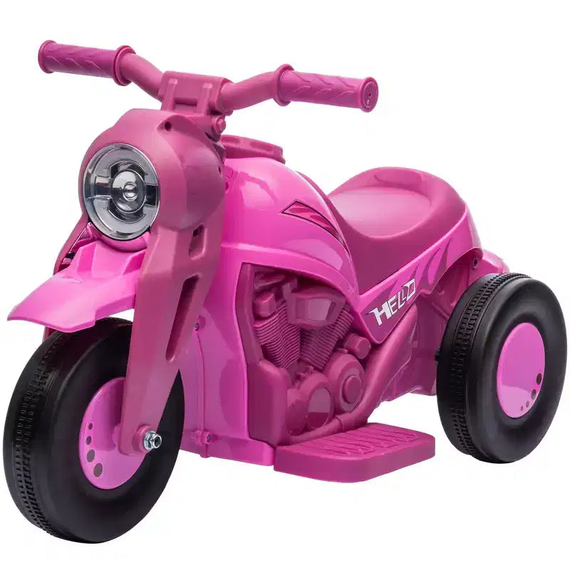 Moto Qaba porteur, voiture à bulles 6V, moto électrique à 3 roues 3 km/h pour enfants avec phares LED, musique, marche avant et arrière