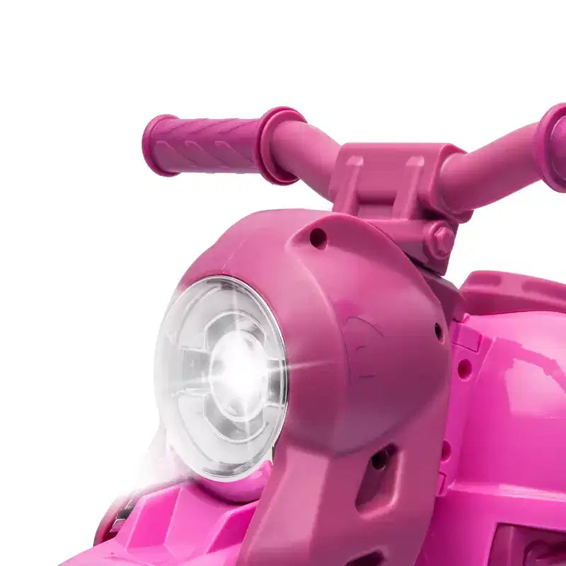 Moto Qaba porteur, voiture à bulles 6V, moto électrique à 3 roues 3 km/h pour enfants avec phares LED, musique, marche avant et arrière