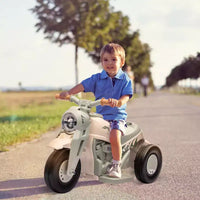 Moto Qaba porteur, voiture à bulles 6V, moto électrique à 3 roues 3 km/h pour enfants avec phares LED, musique, marche avant et arrière