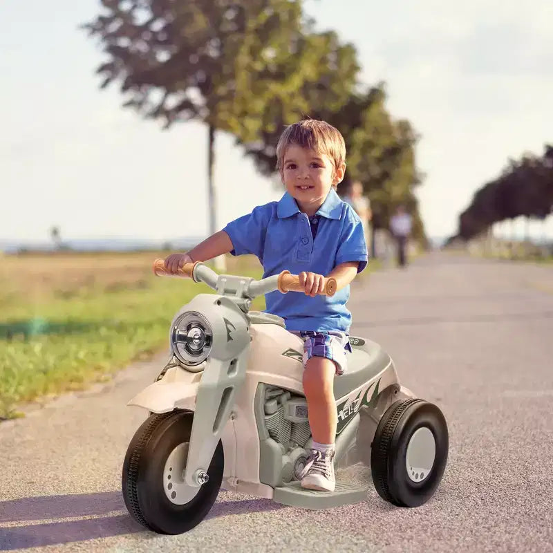 Moto Qaba porteur, voiture à bulles 6V, moto électrique à 3 roues 3 km/h pour enfants avec phares LED, musique, marche avant et arrière