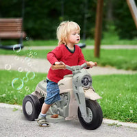 Moto Qaba porteur, voiture à bulles 6V, moto électrique à 3 roues 3 km/h pour enfants avec phares LED, musique, marche avant et arrière