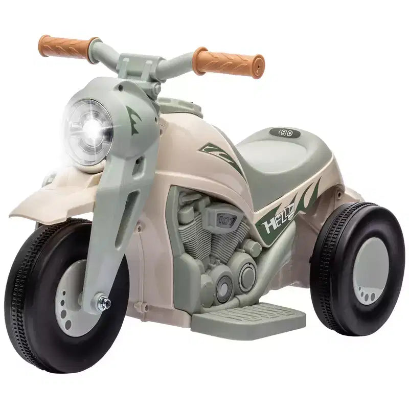 Moto Qaba porteur, voiture à bulles 6V, moto électrique à 3 roues 3 km/h pour enfants avec phares LED, musique, marche avant et arrière