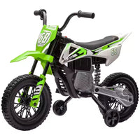 Moto pour enfants Qaba avec accélérateur à poignée tournante, moto électrique 12 V avec roulettes, suspension arrière et musique