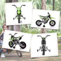 Moto pour enfants Qaba avec accélérateur à poignée tournante, moto électrique 12 V avec roulettes, suspension arrière et musique