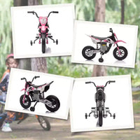 Moto pour enfants Qaba avec accélérateur à poignée tournante, moto électrique 12 V avec roulettes, suspension arrière et musique