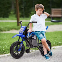 Moto pour enfants Qaba avec accélérateur à poignée tournante, moto électrique 12 V avec roulettes, suspension arrière et musique