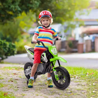 Moto pour enfants Qaba avec accélérateur à poignée tournante, moto électrique 12 V avec roulettes, suspension arrière et musique