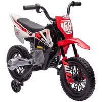 Moto pour enfants Qaba avec accélérateur à poignée tournante, moto électrique 12 V avec roulettes, suspension arrière et musique