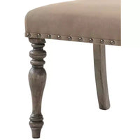 Chaise de salle à manger Birmingham à imprimé Script finition bois flotté avec clous, lot de 2