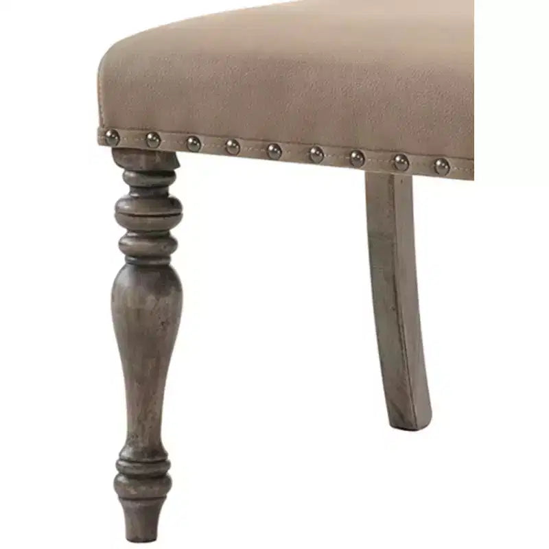 Chaise de salle à manger Birmingham à imprimé Script finition bois flotté avec clous, lot de 2