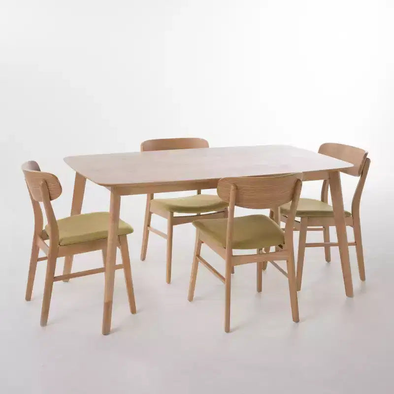Ensemble repas en bois rembourré GDFStudio Balfern 5 pièces Mid Century Modern