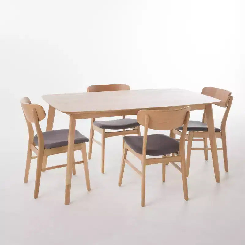 Ensemble repas en bois rembourré GDFStudio Balfern 5 pièces Mid Century Modern