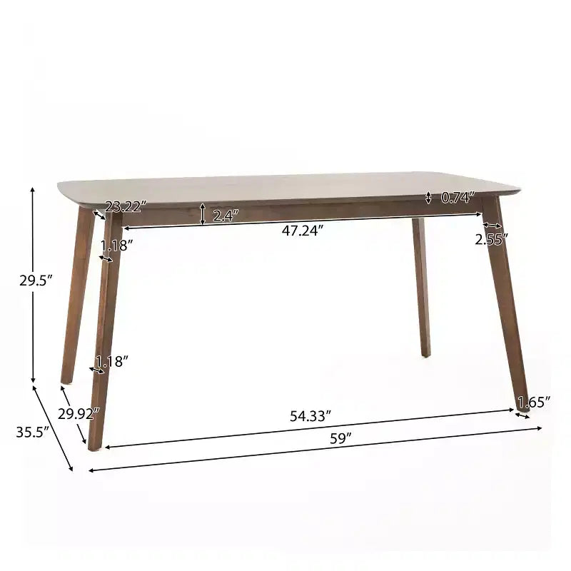 Ensemble repas en bois rembourré GDFStudio Balfern 5 pièces Mid Century Modern