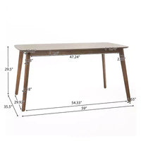 Ensemble repas en bois rembourré GDFStudio Balfern 5 pièces Mid Century Modern