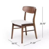 Ensemble repas en bois rembourré GDFStudio Balfern 5 pièces Mid Century Modern
