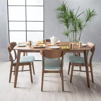 Ensemble repas en bois rembourré GDFStudio Balfern 5 pièces Mid Century Modern