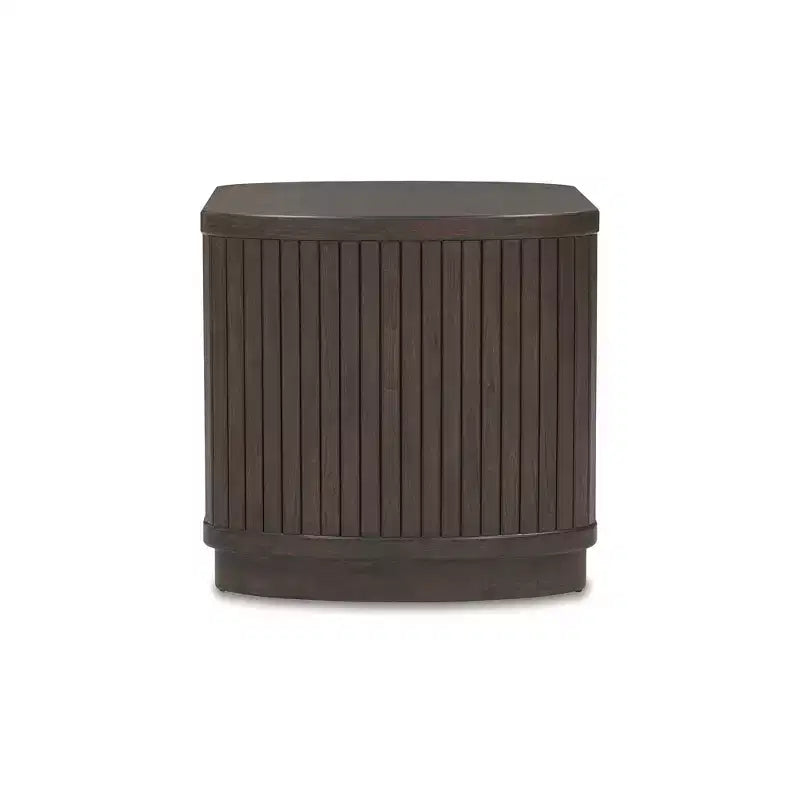 Table d'appoint contemporaine Signature Design by Ashley Korestone avec étagère de rangement, brun foncé
