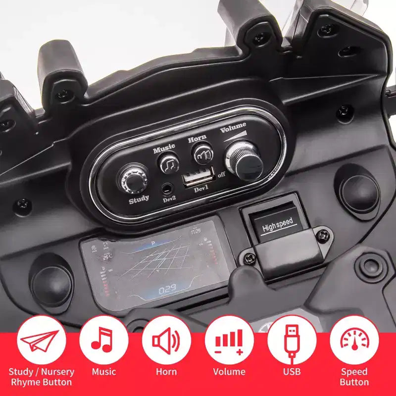 Moto électrique, 12V 7Ah, Moto BMW Sous Licence pour Enfants, Vitesses Haute/Basse, Pneus EVA, Phares LED, Voiture Électrique pour Enfants