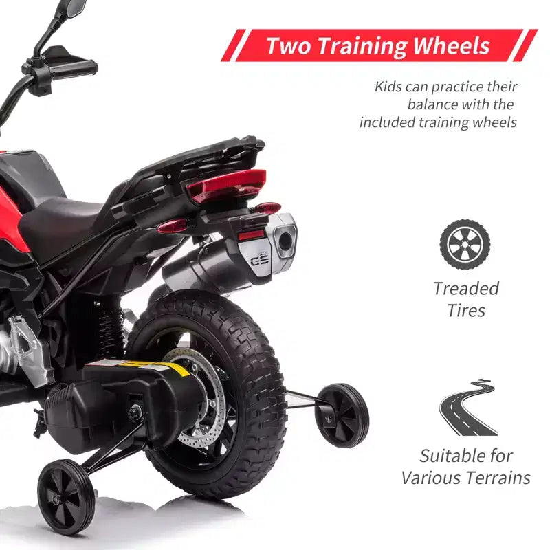 Moto électrique, 12V 7Ah, Moto BMW Sous Licence pour Enfants, Vitesses Haute/Basse, Pneus EVA, Phares LED, Voiture Électrique pour Enfants