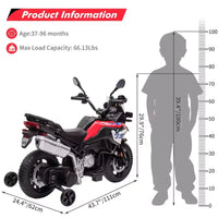 Moto électrique, 12V 7Ah, Moto BMW Sous Licence pour Enfants, Vitesses Haute/Basse, Pneus EVA, Phares LED, Voiture Électrique pour Enfants