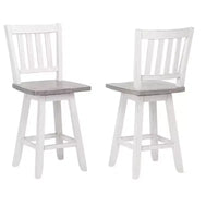 Tabouret de comptoir pivotant Kings Brand Furniture Gwinn, lot de 2, gris/blanc délavé